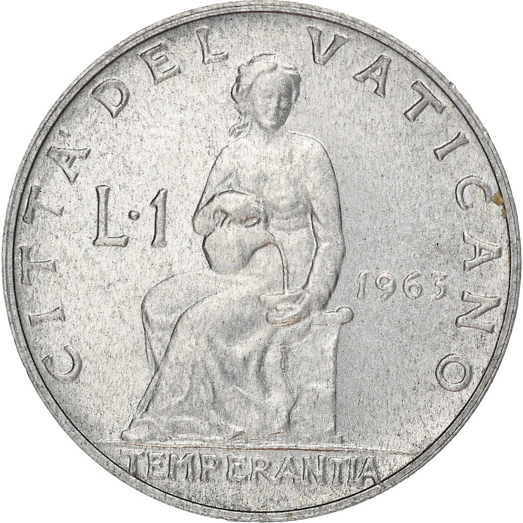 Coin, VATICAN CITY, Paul VI, Lira, 1963, MS(63), Aluminum, KM:76.1