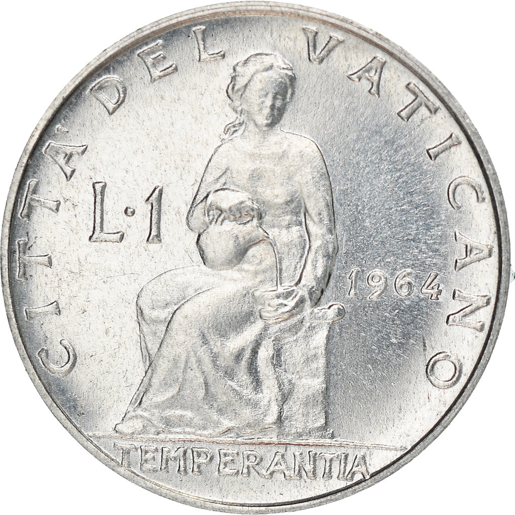 Coin, VATICAN CITY, Paul VI, Lira, 1964, MS(63), Aluminum, KM:76.2