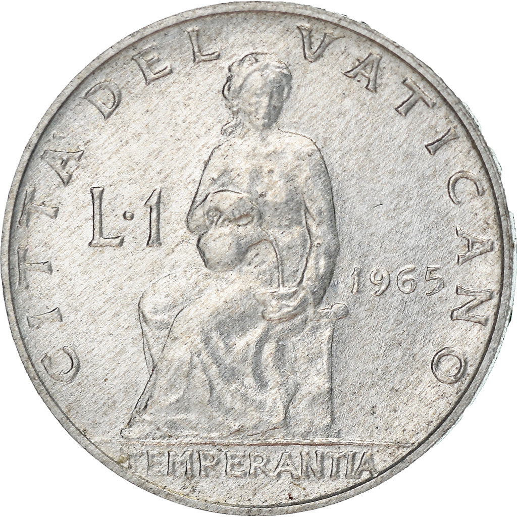 Moneda, CIUDAD DEL VATICANO, Paul VI, Lira, 1965, MBC, Aluminio, KM:76.2