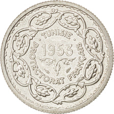 Tunisia, Muhammad al-Amin Bey, 10 Francs, 1953, Paris, SPL-, Argento, KM:1, L...