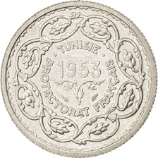 TUNISIA, 10 Francs, 1953, Paris, KM #1, AU(55-58), Silver, Lecompte #351, 10.01