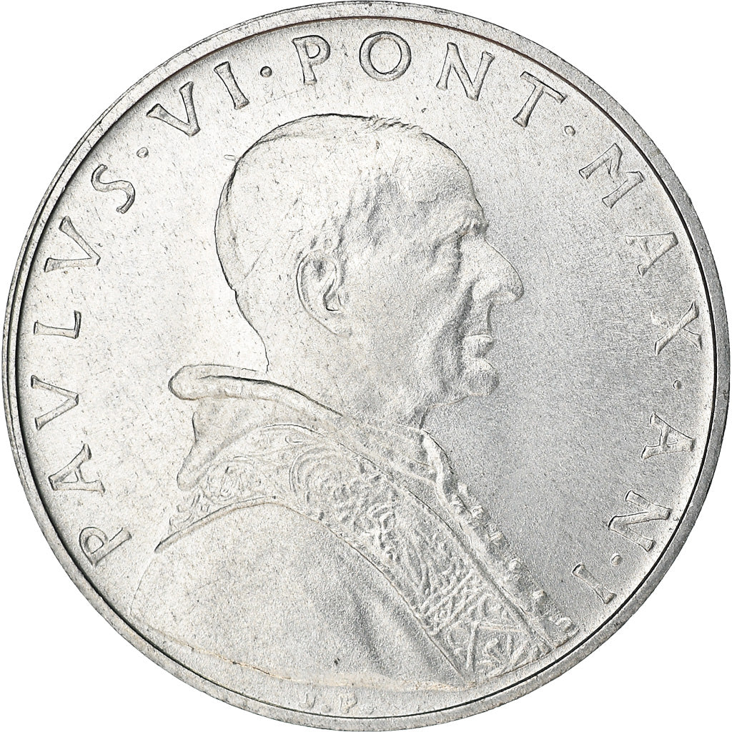 Moeda, CIDADE DO VATICANO, Paul VI, 5 Lire, 1963, AU(55-58), Alumínio, KM:78.1
