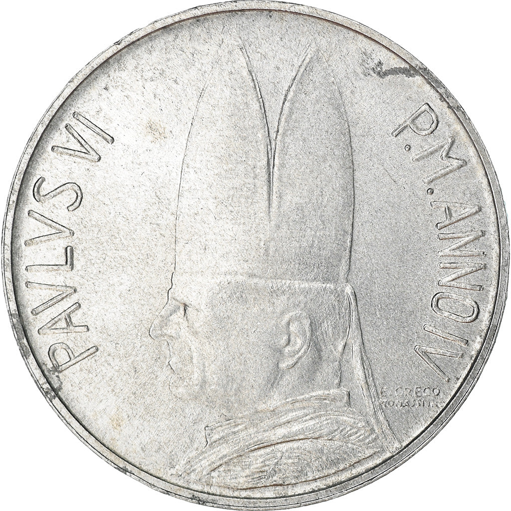 Munten, Vaticaanstad, Paul VI, 5 Lire, 1966, Roma, ZF+, Aluminium, KM:86