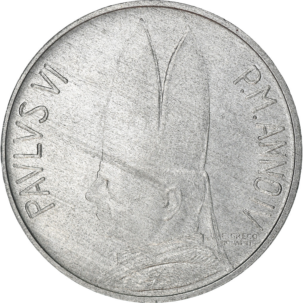 Moneda, CIUDAD DEL VATICANO, Paul VI, 5 Lire, 1966, Roma, MBC, Aluminio, KM:86
