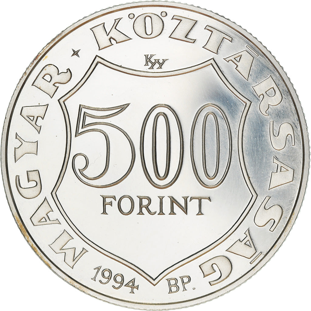 Coin, Hungary, Lajos Kossuth, 500 Forint, Otszaz, 1994, BE, MS(65-70), Silver
