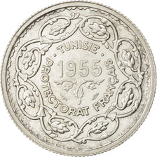 Coin, Tunisia, Muhammad al-Amin Bey, 10 Francs, 1955, Paris, AU(55-58), Silver