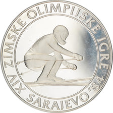 Coin, Yugoslavia, 1984 Winter Olympics Downhill Skiing, 500 Dinara, 1982, BE