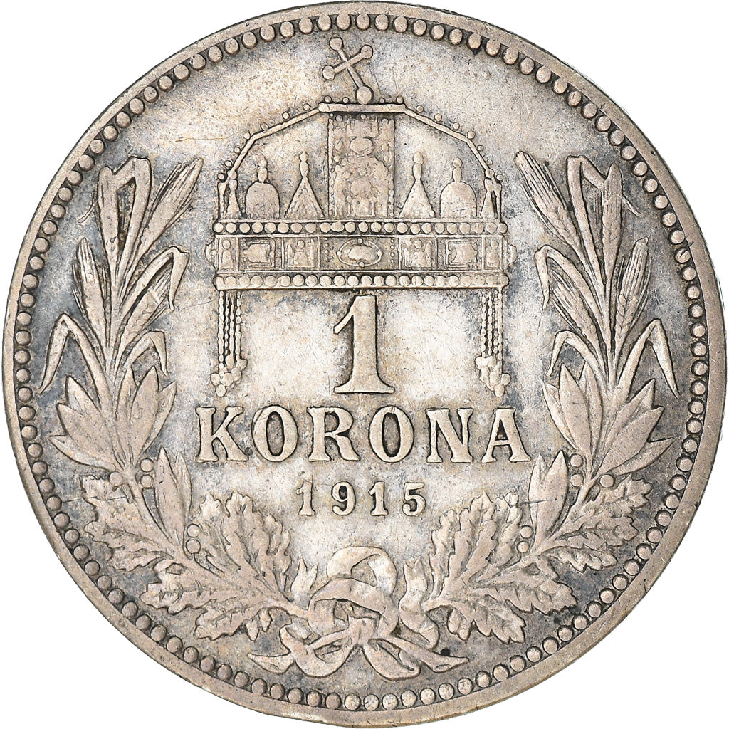 Münze, Ungarn, Franz Joseph I, Korona, 1915, Kremnitz, SS+, Silber, KM:492