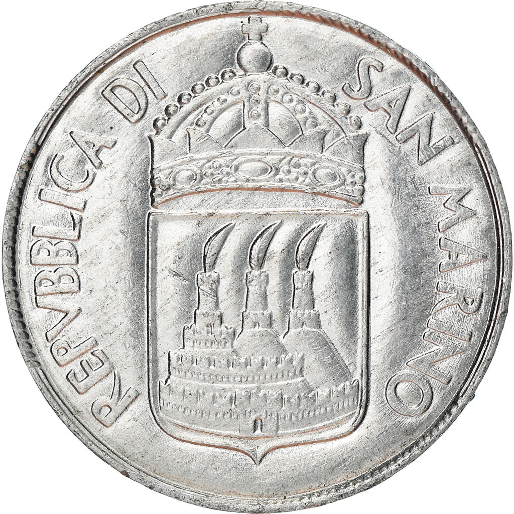 Coin, San Marino, Lira, 1973, Rome, MS(60-62), Aluminum, KM:22