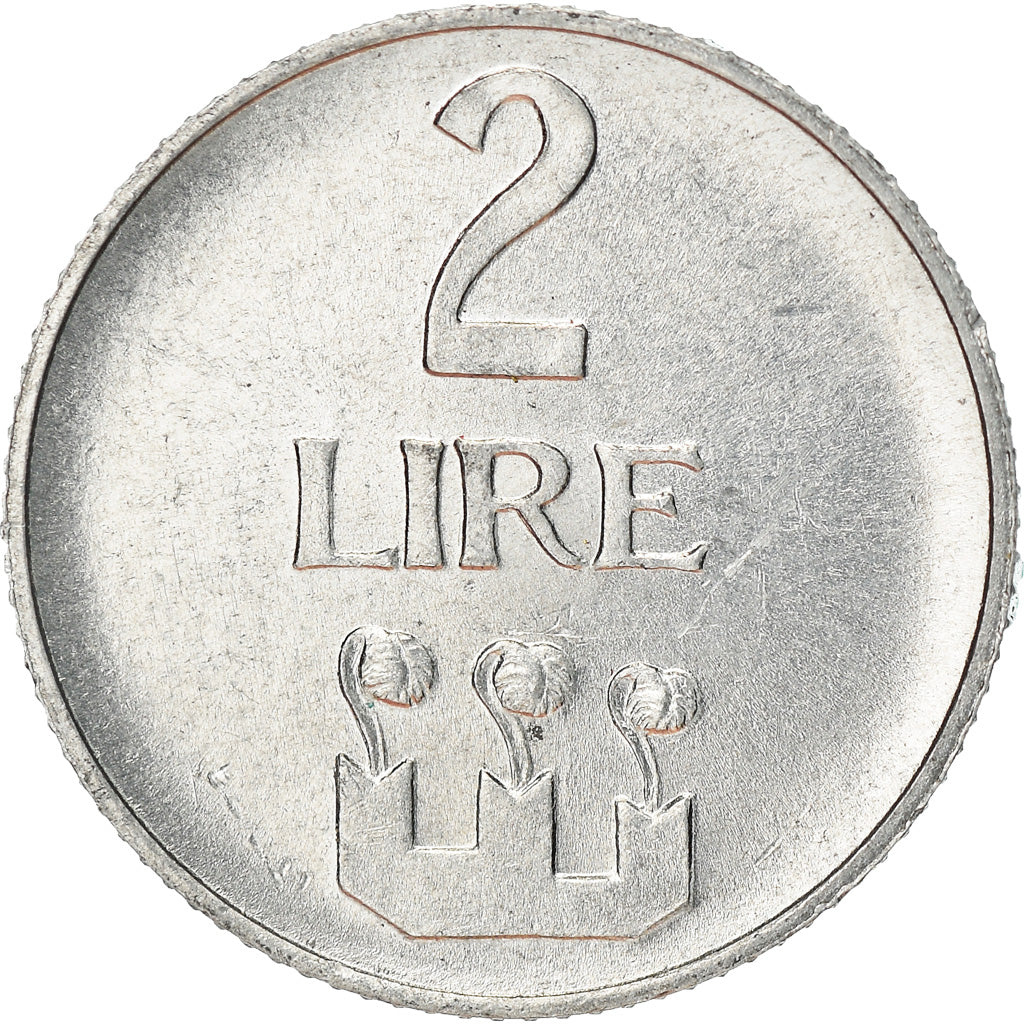 Coin, San Marino, 2 Lire, 1972, Rome, AU(50-53), Aluminum, KM:15