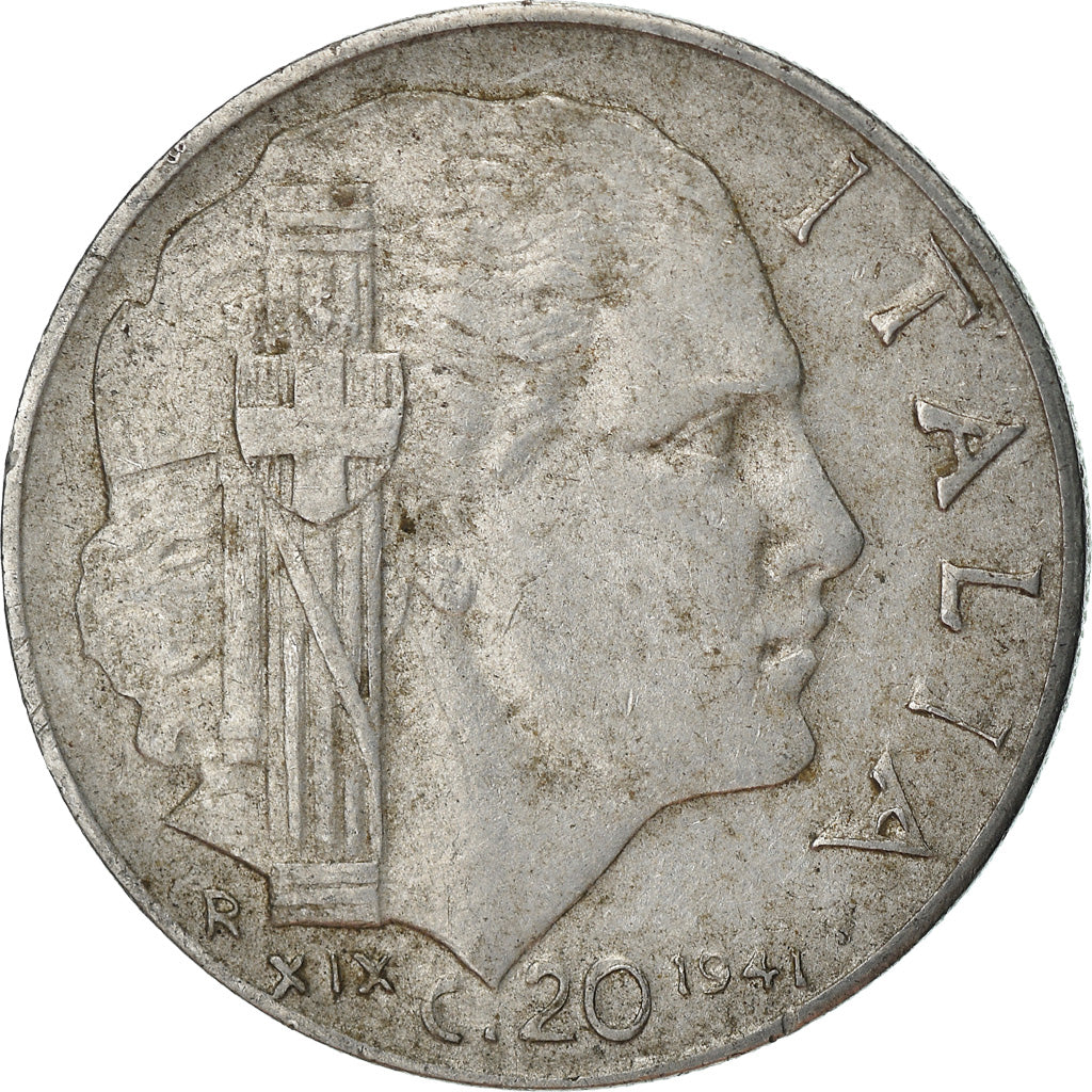 Monnaie, Italie, Vittorio Emanuele III, 20 Centesimi, 1941, Rome, TB, Stainless