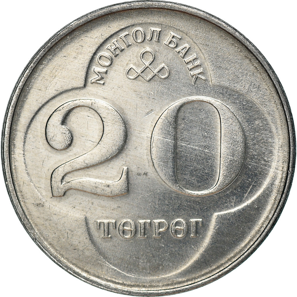 Moneta, Mongolia, 20 Tugrik, 1994, SPL, Alluminio, KM:122
