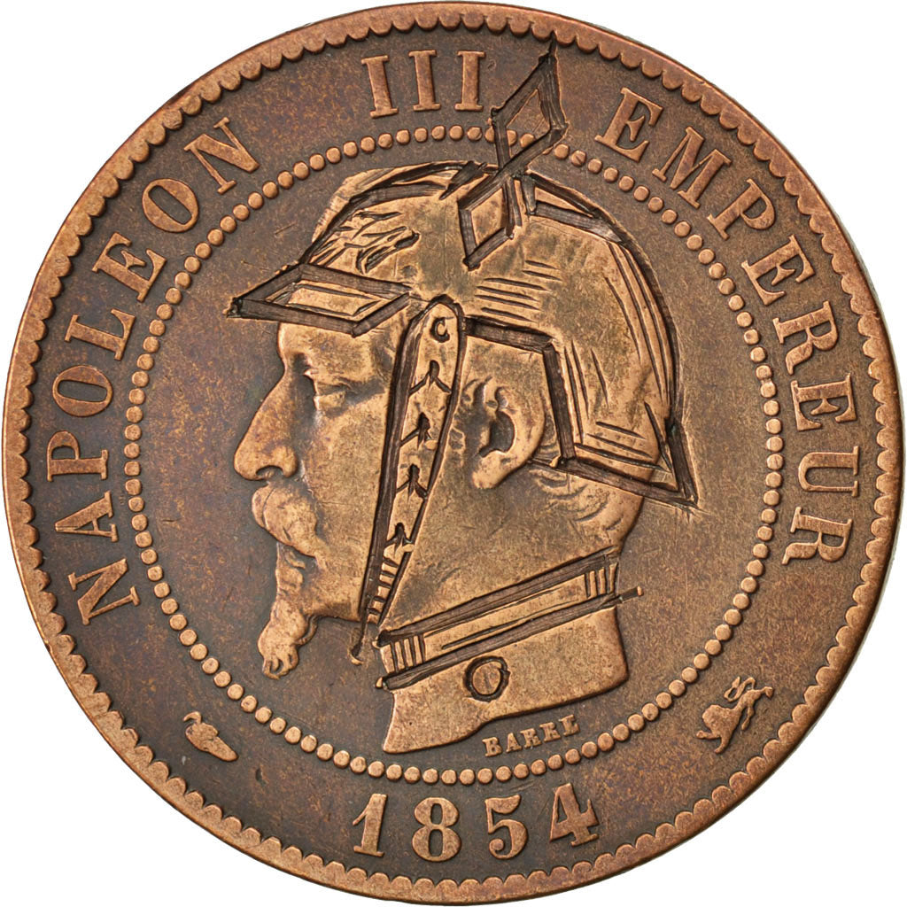 FRANCE, Napoléon III, 10 Centimes, 1854, Lyon, KM #771.4, VF(30-35), Bronze, G..