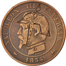 FRANCE, Napoléon III, 10 Centimes, 1854, Lyon, KM #771.4, VF(30-35), Bronze, G..