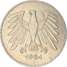 Münze, Bundesrepublik Deutschland, 5 Mark, 1984, Hamburg, S+, Copper-Nickel