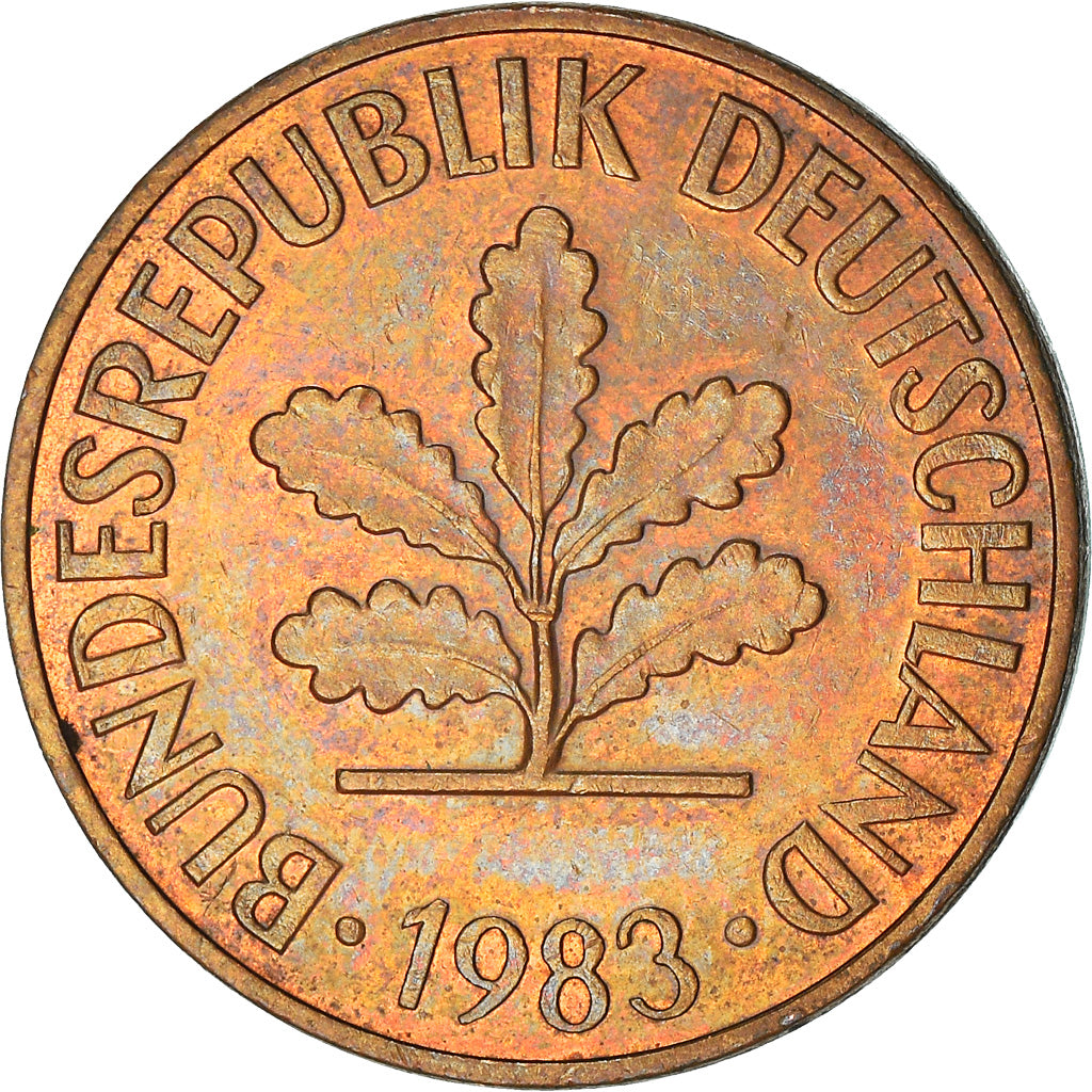 Moneta, GERMANIA - REPUBBLICA FEDERALE, 2 Pfennig, 1983, Karlsruhe, MB+, Acciaio