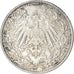 Coin, GERMANY - EMPIRE, 1/2 Mark, 1914, Hambourg, EF(40-45), Silver, KM:17