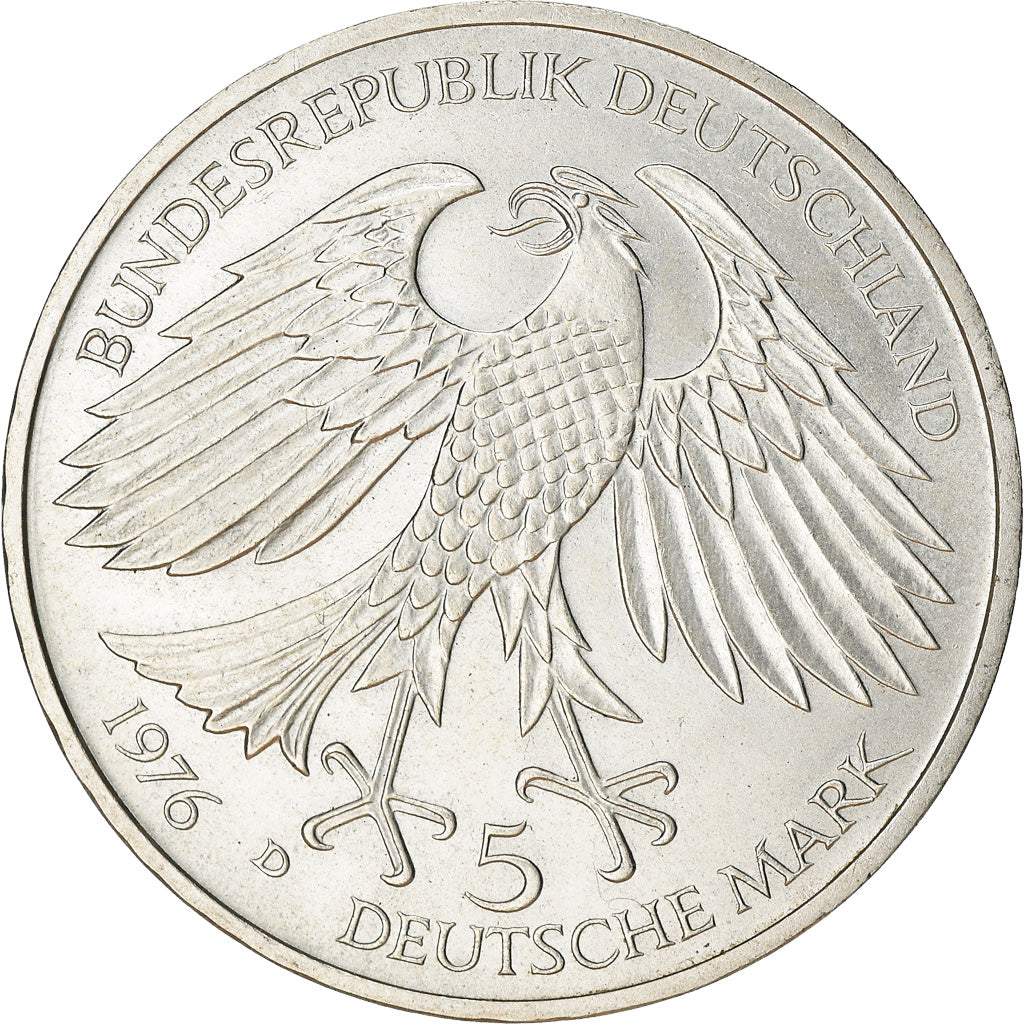 Coin, GERMANY - FEDERAL REPUBLIC, 5 Mark, 1976, Munich, Germany, AU(55-58)