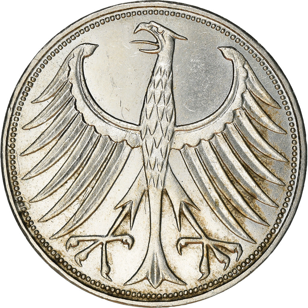 Moneta, GERMANIA - REPUBBLICA FEDERALE, 5 Mark, 1970, Hambourg, BB, Argento