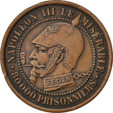 FRANCE, 5 Centimes, 1870, EF(40-45), Bronze, 8.49
