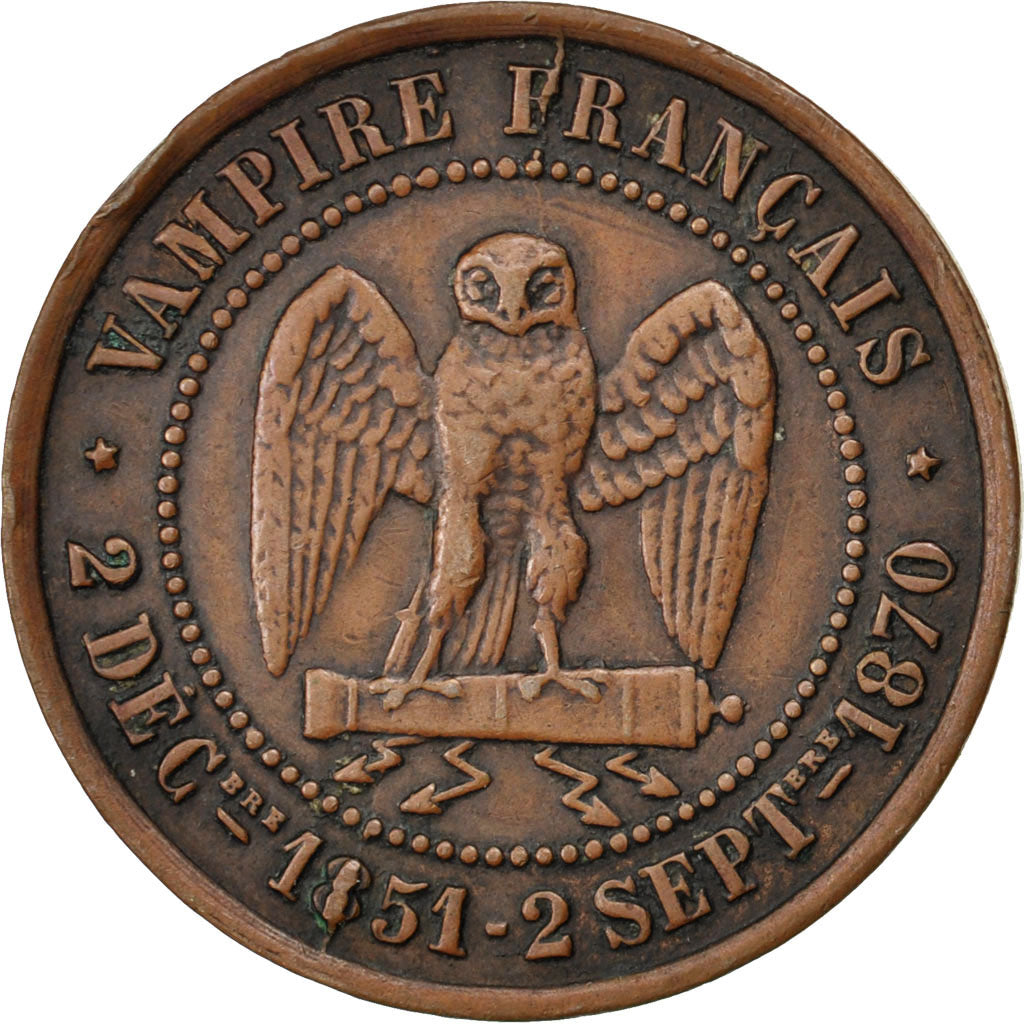 FRANCE, 5 Centimes, 1870, EF(40-45), Bronze, 8.49