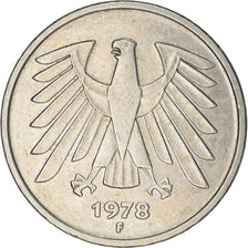 Moneta, GERMANIA - REPUBBLICA FEDERALE, 5 Mark, 1978, Stuttgart, MB+, Nichel