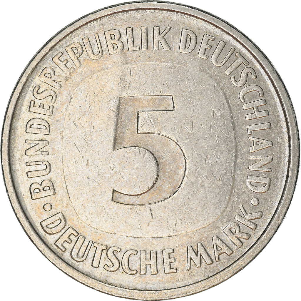 Moneta, GERMANIA - REPUBBLICA FEDERALE, 5 Mark, 1978, Stuttgart, MB+, Nichel
