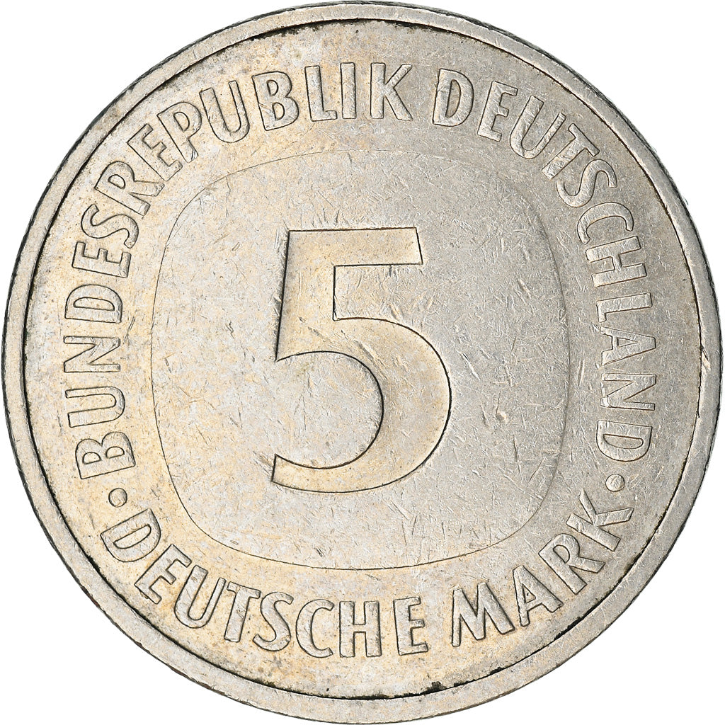 Moneta, GERMANIA - REPUBBLICA FEDERALE, 5 Mark, 1987, Stuttgart, BB, Nichel