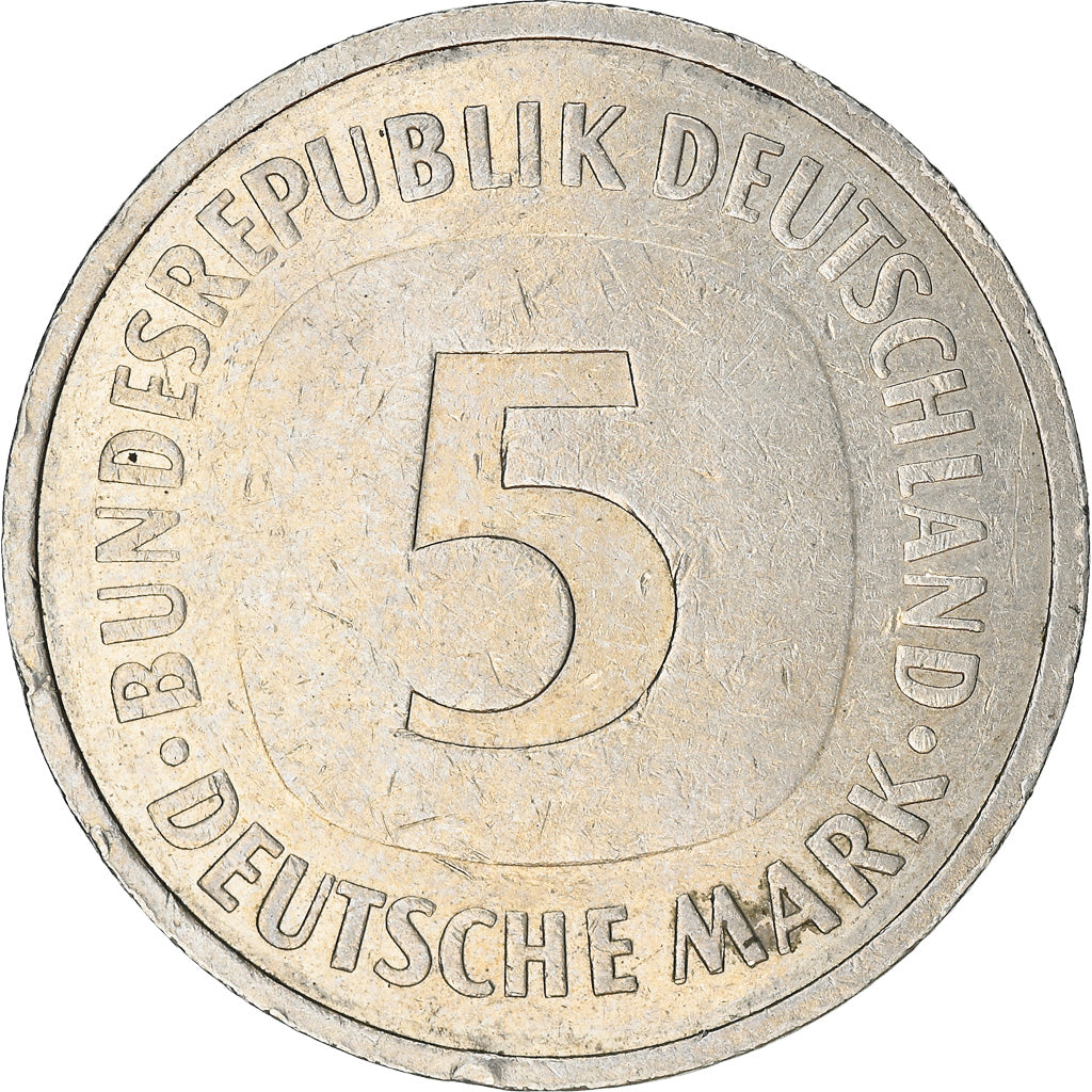 Coin, GERMANY - FEDERAL REPUBLIC, 5 Mark, 1988, Hamburg, VF(30-35)