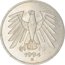 Coin, GERMANY - FEDERAL REPUBLIC, 5 Mark, 1994, Karlsruhe, EF(40-45)
