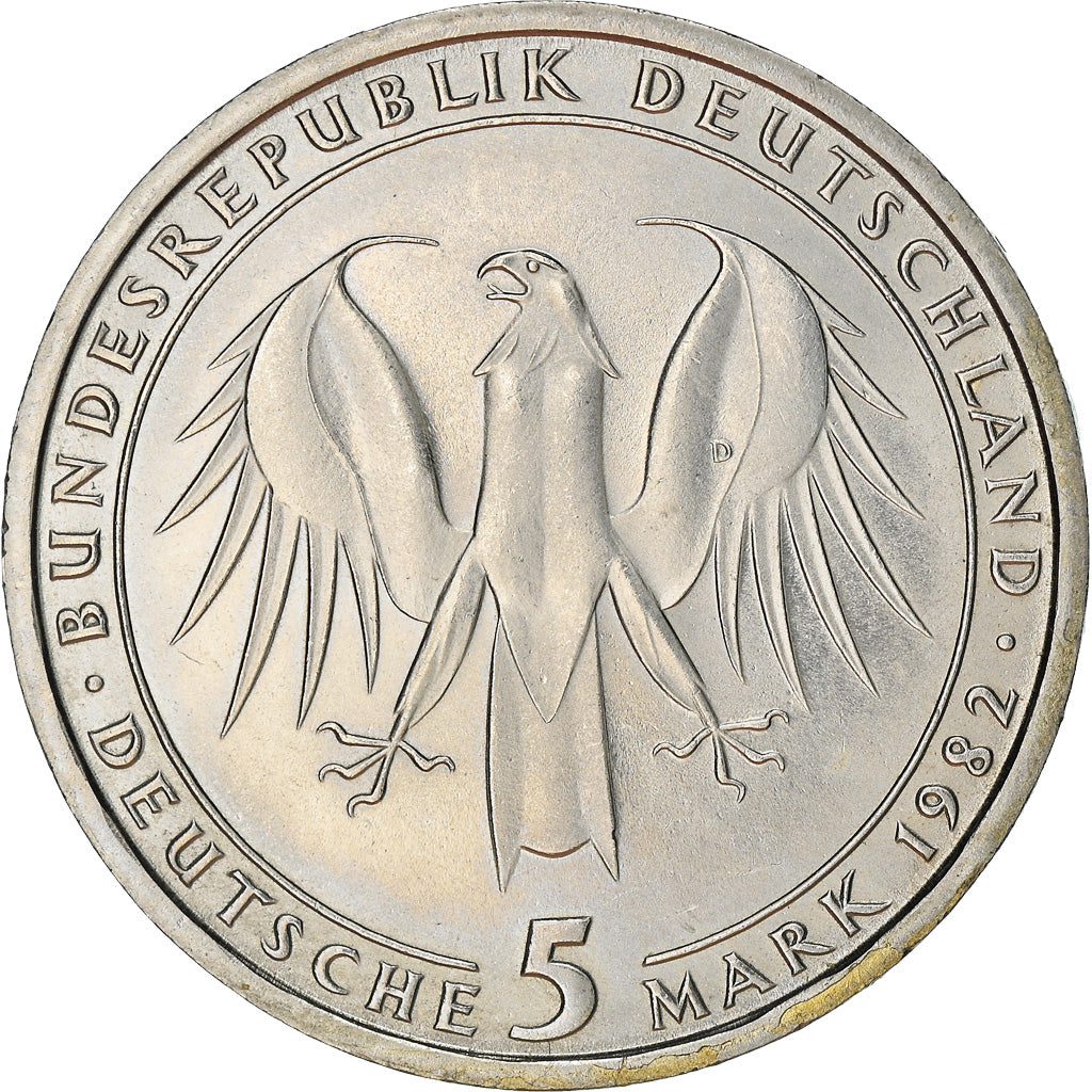 Moneta, Niemcy - RFN, 5 Mark, 1982, Munich, Germany, AU(55-58), Miedź-Nikiel