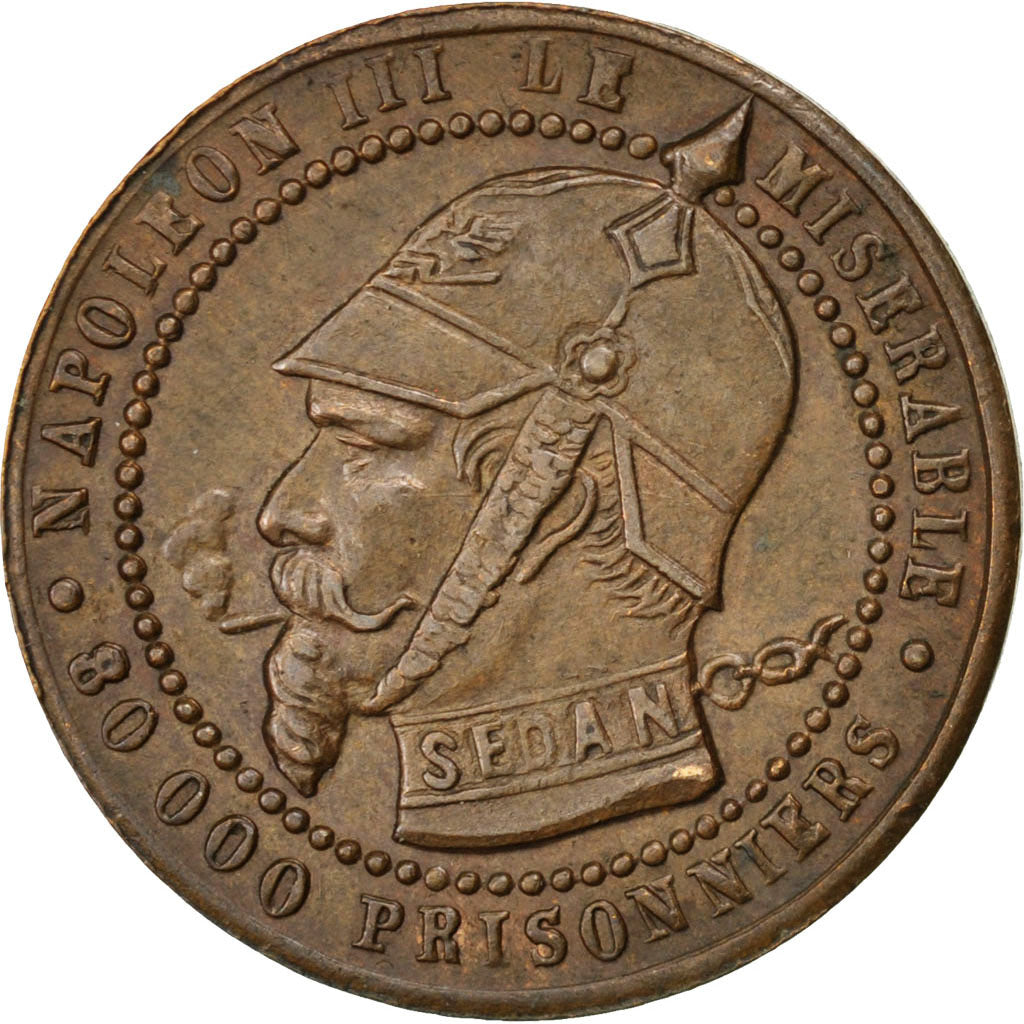 FRANCE, 5 Centimes, 1870, EF(40-45), Bronze, 6.00