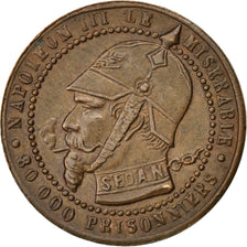 FRANCE, 5 Centimes, 1870, EF(40-45), Bronze, 6.00