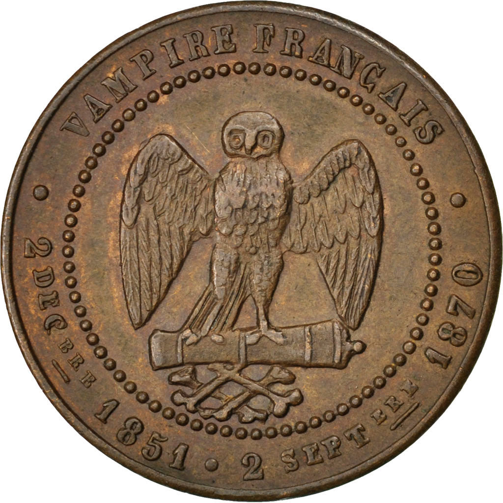 FRANCE, 5 Centimes, 1870, EF(40-45), Bronze, 6.00