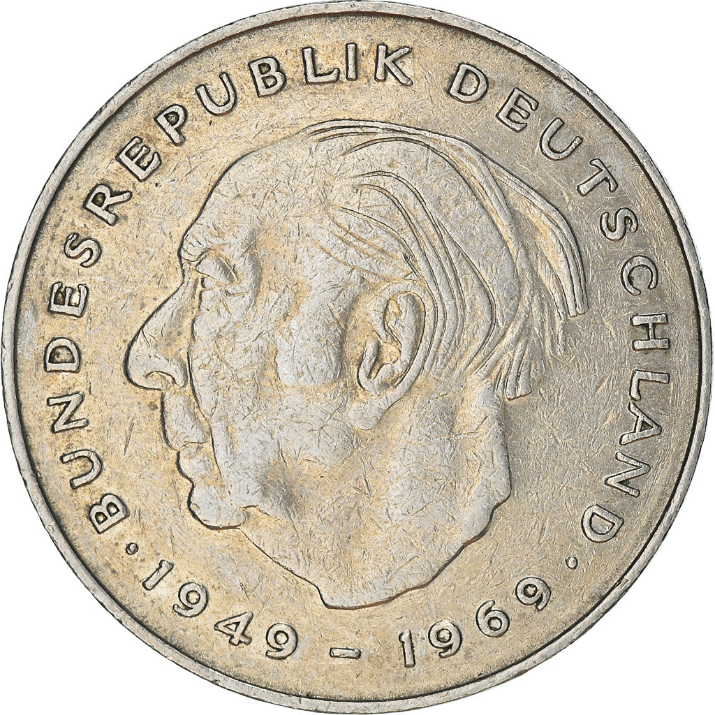 Coin, GERMANY - FEDERAL REPUBLIC, 2 Mark, 1977, Karlsruhe, EF(40-45)