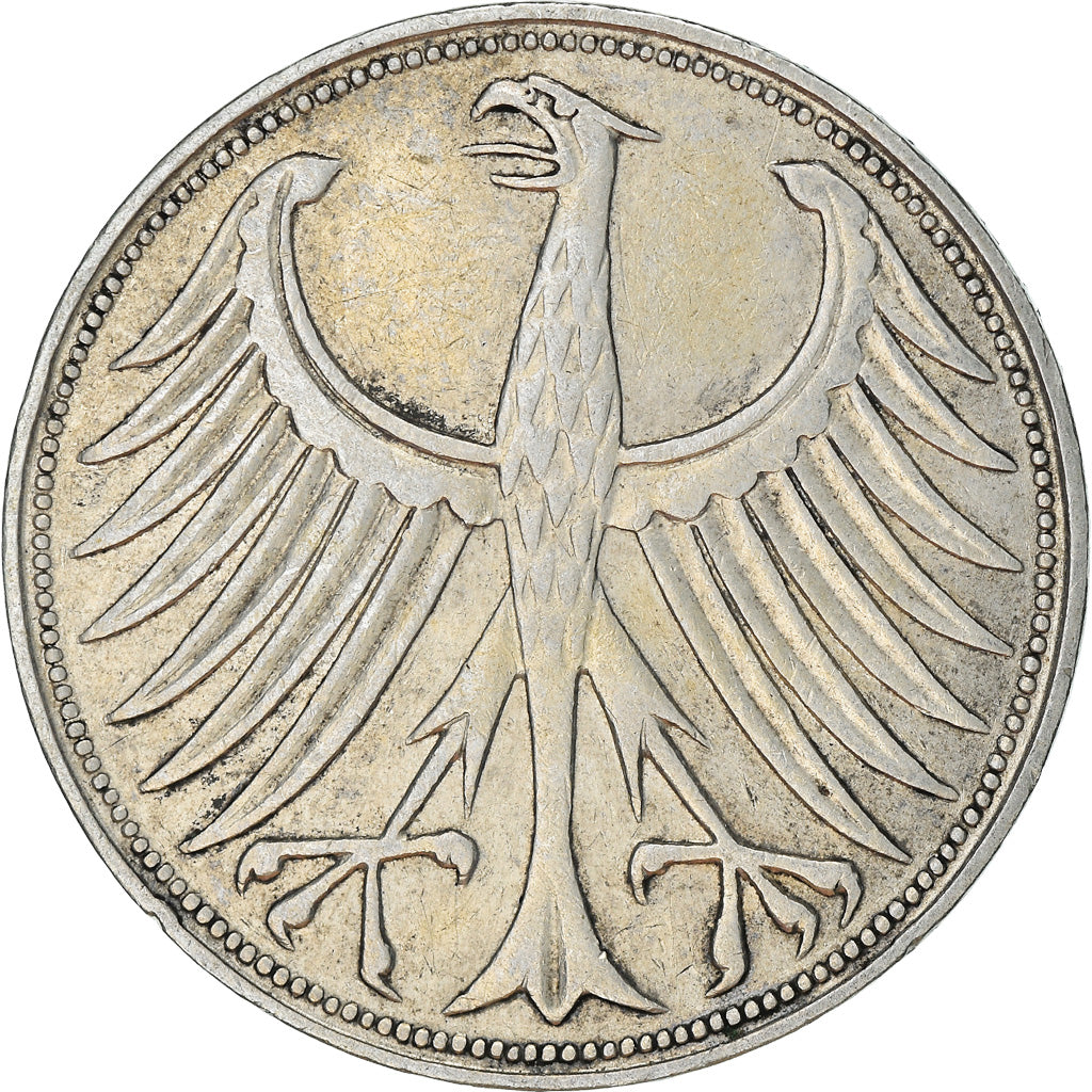 Coin, GERMANY - FEDERAL REPUBLIC, 5 Mark, 1951, Munich, EF(40-45), Silver