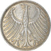Coin, GERMANY - FEDERAL REPUBLIC, 5 Mark, 1951, Hamburg, EF(40-45), Silver