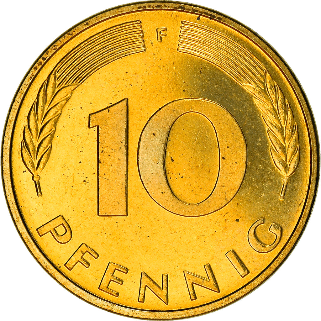 Coin, GERMANY - FEDERAL REPUBLIC, 10 Pfennig, 1997, Stuttgart, BE, MS(63), Brass
