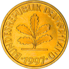 Coin, GERMANY - FEDERAL REPUBLIC, 10 Pfennig, 1997, Hambourg, BE, MS(63), Brass