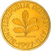 Coin, GERMANY - FEDERAL REPUBLIC, 10 Pfennig, 1997, Karlsruhe, BE, MS(63), Brass