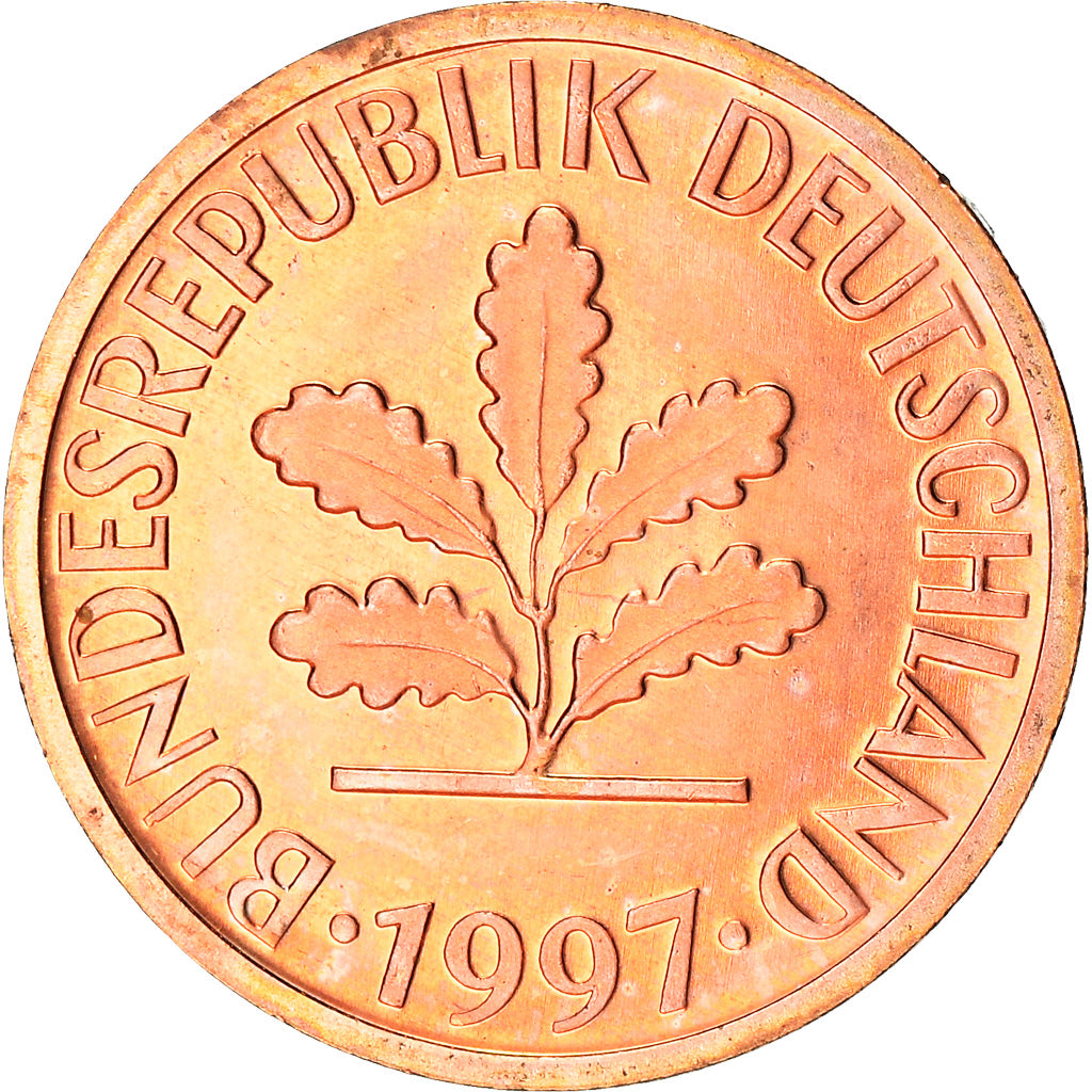 Moneta, GERMANIA - REPUBBLICA FEDERALE, Pfennig, 1997, Hambourg, BE, SPL
