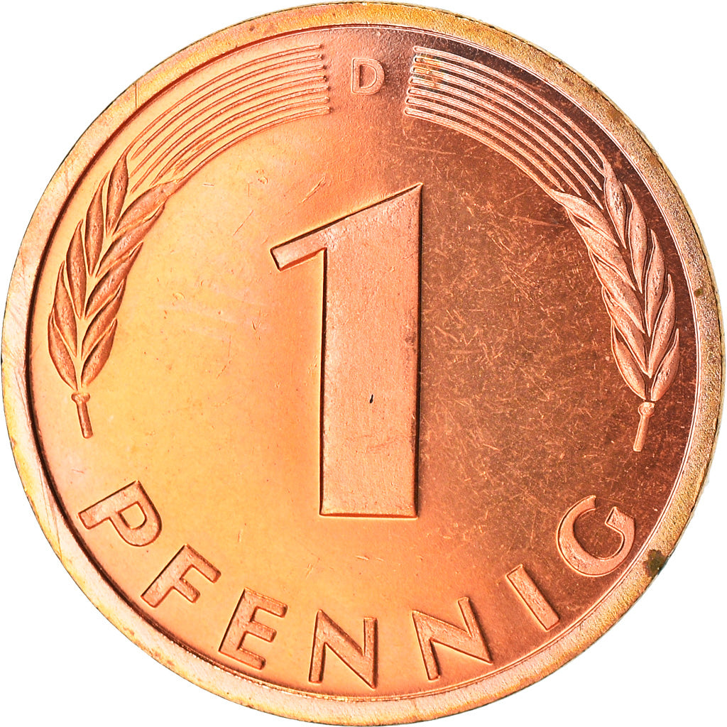 Coin, GERMANY - FEDERAL REPUBLIC, Pfennig, 1997, Munich, BE, MS(63), Copper