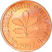 Moneta, Niemcy - RFN, Pfennig, 1997, Karlsruhe, BE, MS(63), Miedź platerowana