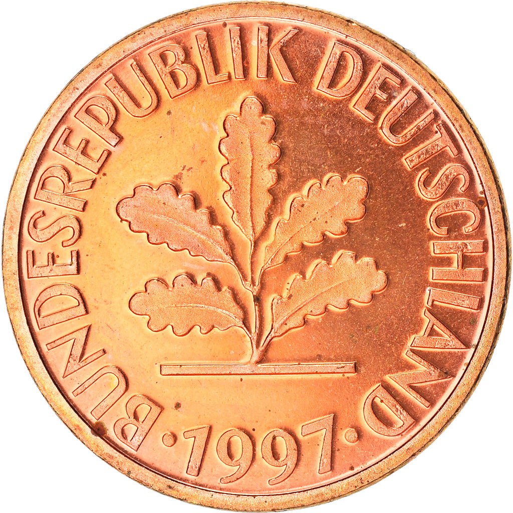 Moneta, GERMANIA - REPUBBLICA FEDERALE, Pfennig, 1997, Berlin, BE, SPL, Acciaio