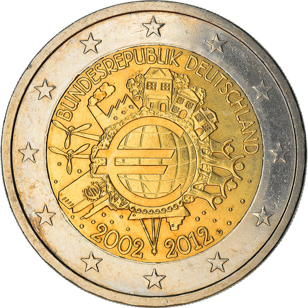 GERMANY - FEDERAL REPUBLIC, 2 Euro, 2012, Munich, EF(40-45), Bi-Metallic, KM:306