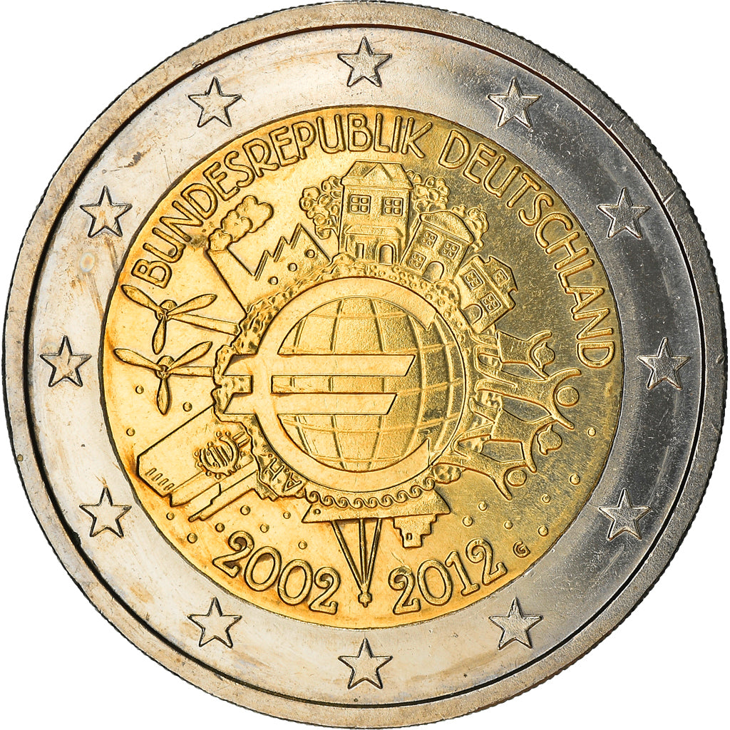 GERMANY - FEDERAL REPUBLIC, 2 Euro, 2012, Karlsruhe, EF(40-45), Bi-Metallic