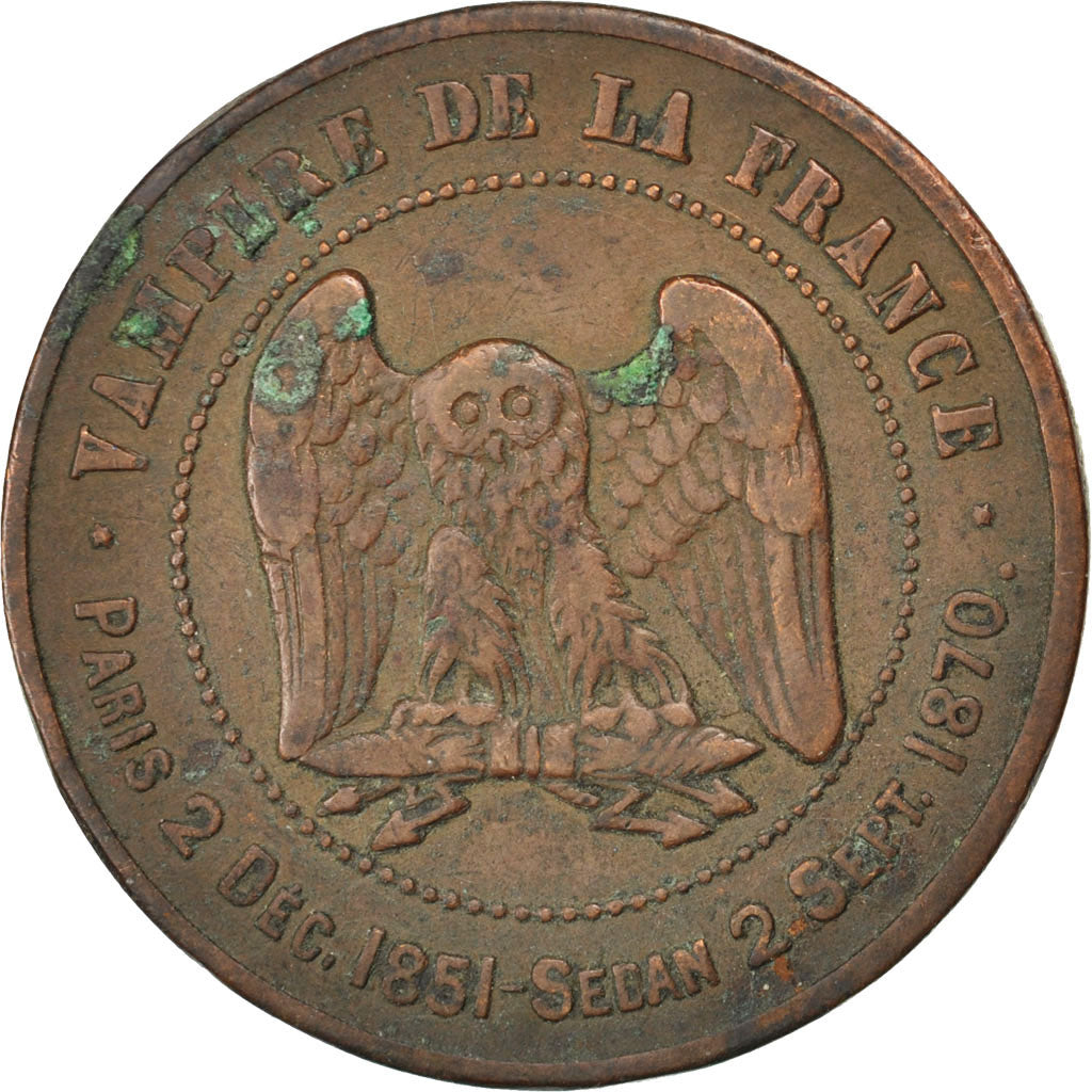 Francia, 10 Centimes, 1870, MB+, Bronzo