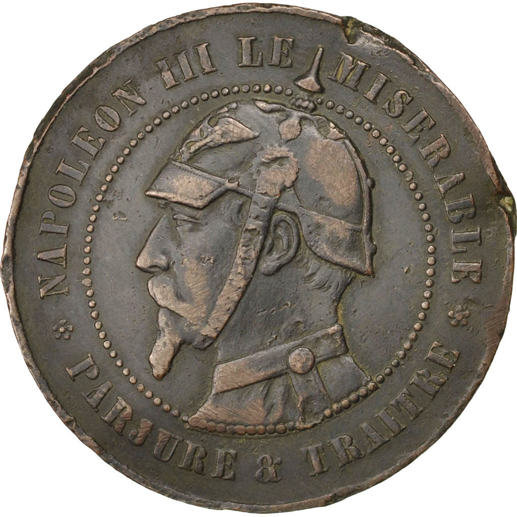 Coin, France, 10 Centimes, 1870, VF(20-25), Bronze