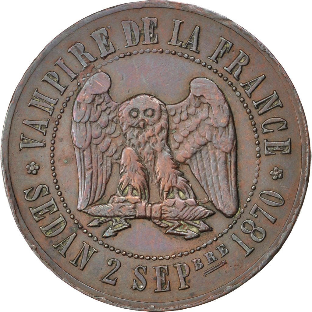 Francia, 10 Centimes, 1870, BB, Bronzo