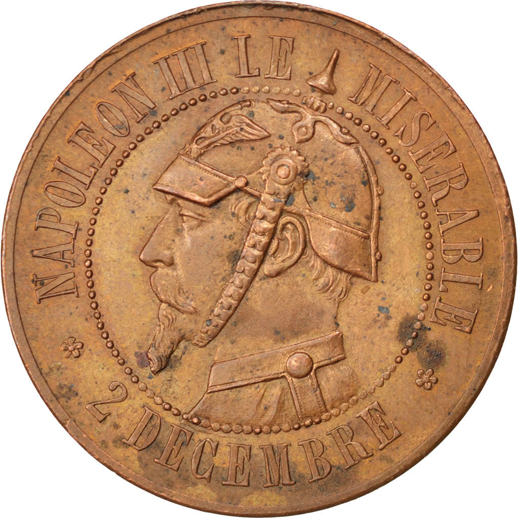 FRANCE, 10 Centimes, 1870, EF(40-45), Bronze, 12.29